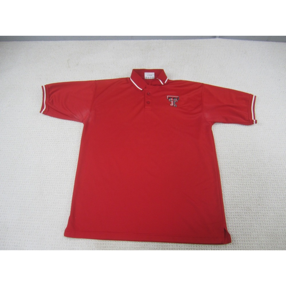 Texas Tech Shirt Mens XL Red Raiders Polo Collared Short Sleeve‎ Stretch